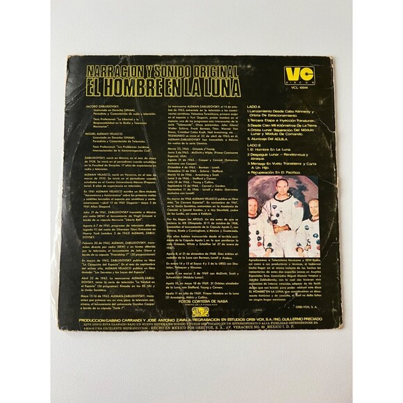 El Hombre En La Luna Narration Sonido Original LP Velasco Zabludovsky VCL 10041 - Picture 2 of 7